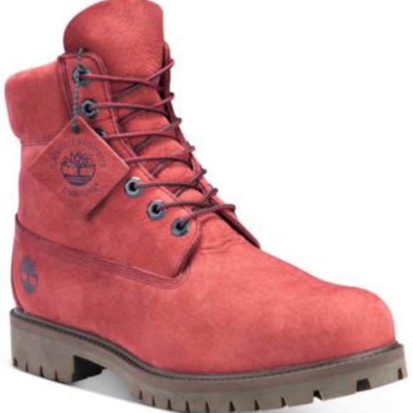 Timberland Men's Red Leather Boots - Picture 1 of 16